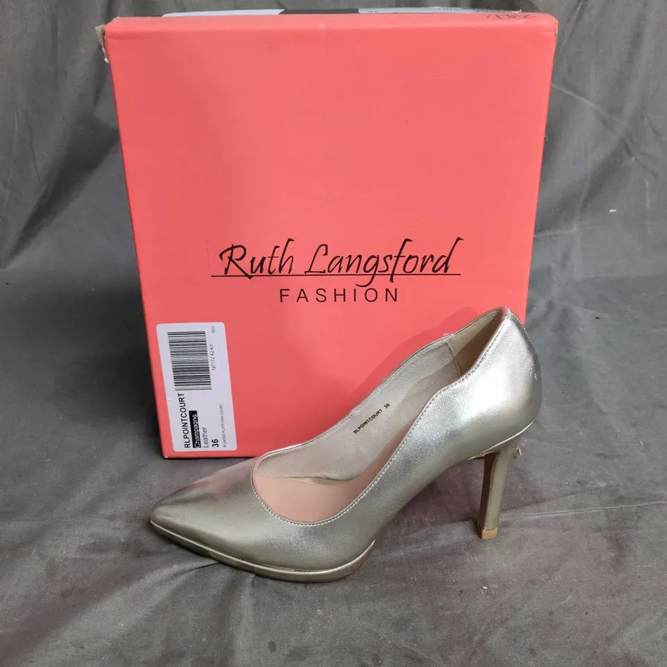 RUTH LANGFORD FASHION WOMEN'S METALLIC SILVER PUMPS – UK 3 (EU 36)