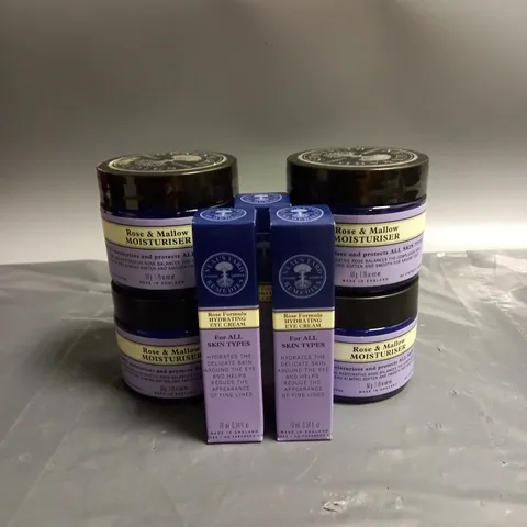 APPROXIMATELY 5 ASSORTED COSMETICS AND BEAUTY ITEMS TO INCLUDE NEALS YARD ROSE & MALLOW MOISTURISER (50G) AND ROSE FORMULA HYDRATING EYE CREAM (10ML)