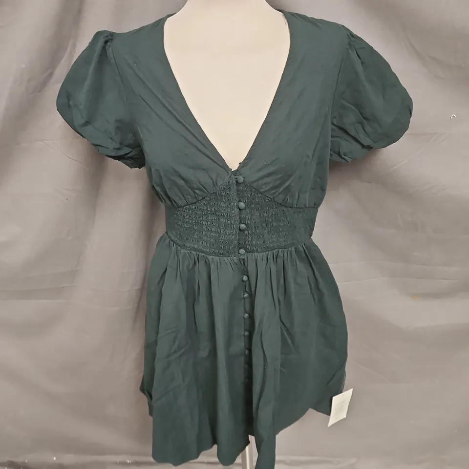 NOBODY'S CHILD ABIGAIL MINI DRESS IN GREEN SIZE 12