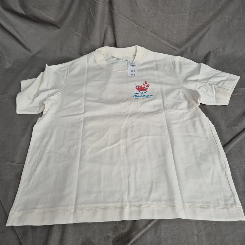 ABERCROMBIE & FITCH OVERSIZED TEE IN OFF WHITE SIZE XS