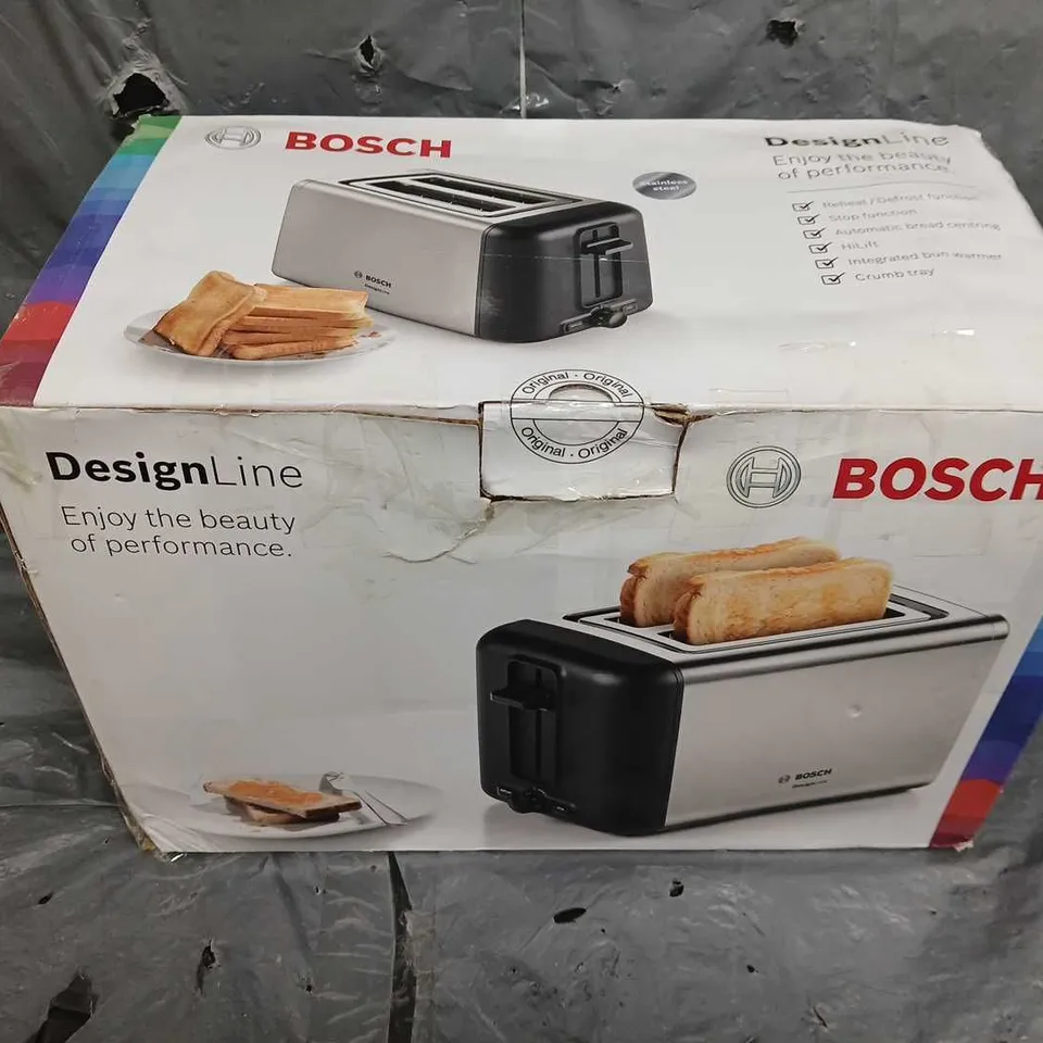 BOXED BOSCH DESIGN LINE TOASTER STAINLESS RRP £35