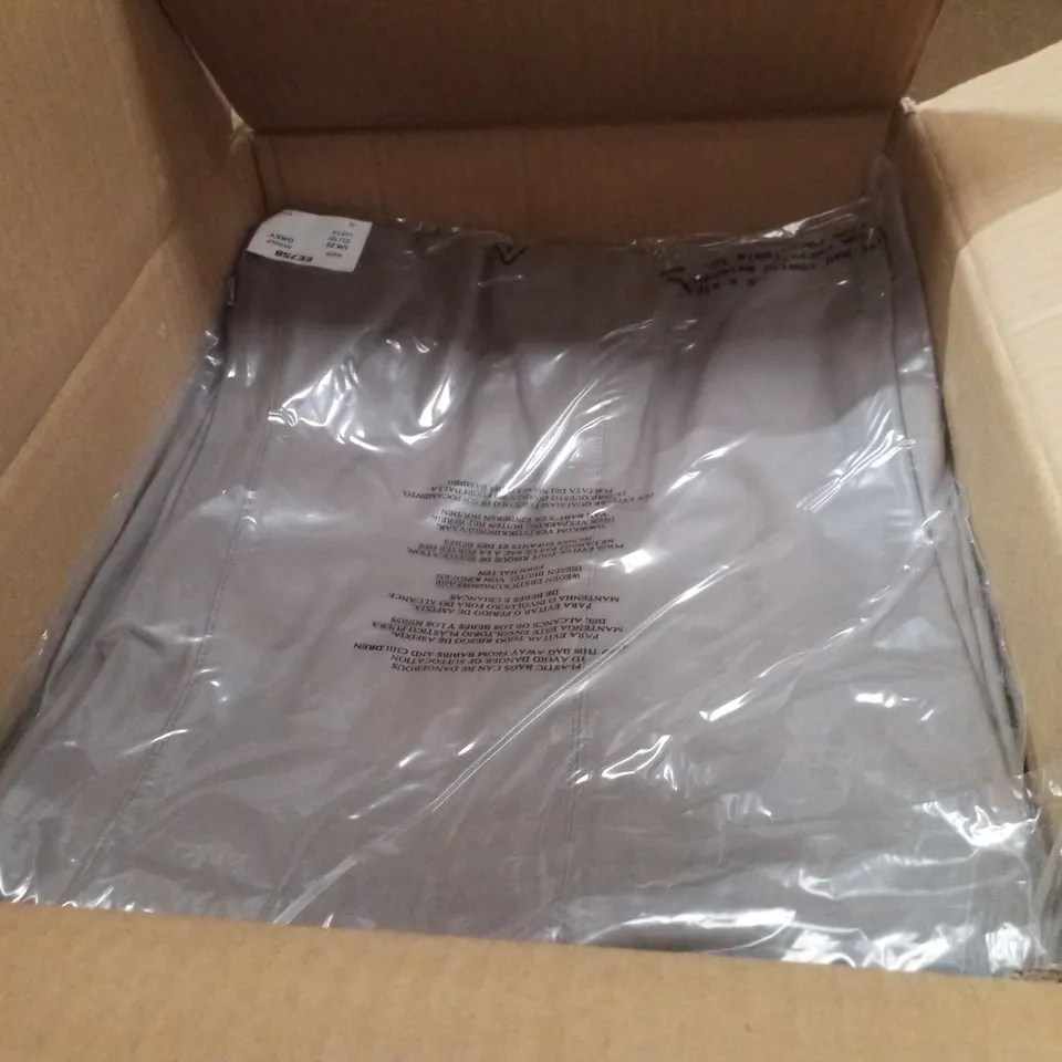 BOX CONTAINING APPROXIMATELY 17 BRAND NEW JD WILLIAMS GREY PU WIDE LEG TROUSERS - SIZE 22