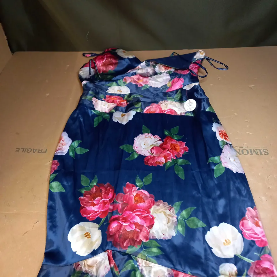 CHI CHI LONDON SLEEVELESS FLORAL PRINT MIDI DRESS SIZE 14