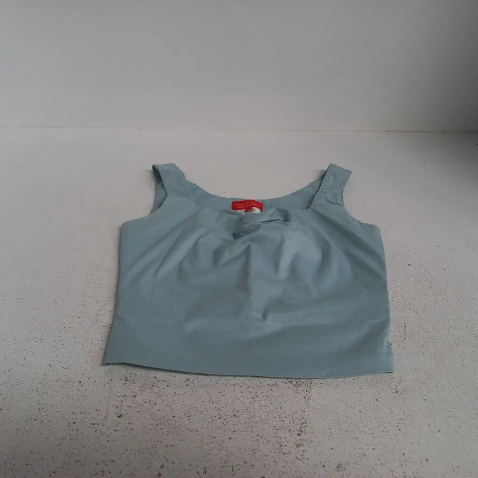 VIVIENNE WESTWOOD RED LABEL SLEEVELESS TOP – LIGHT BLUE, EU 42 (UK 14), MADE IN ITALY