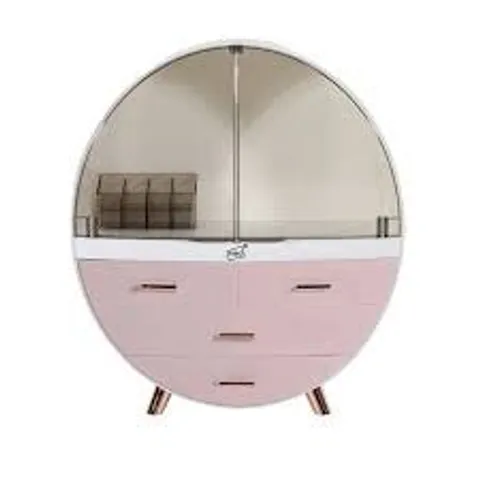 BOXED NEO PINK 3 DRAWER ROUND COSMETIC ORGANISER