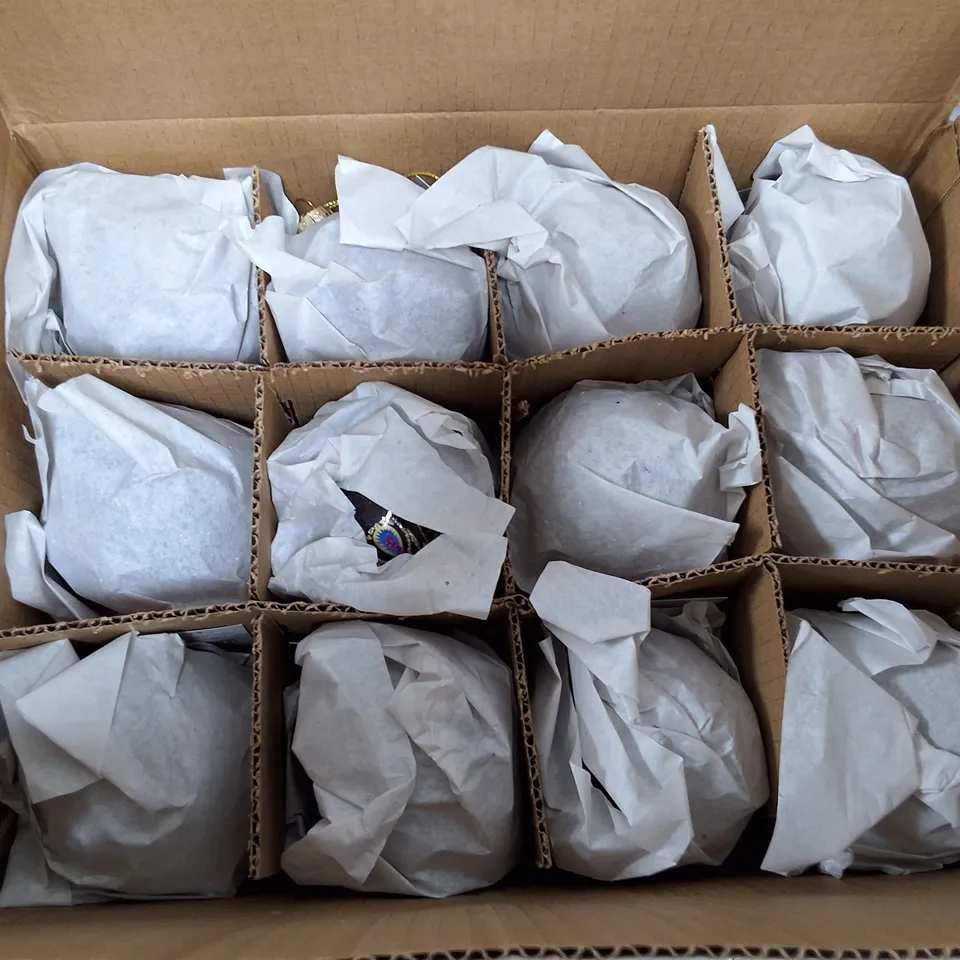 SET OF 12 GISELA GRAHAM CLEAR PURPLE DECORATIVE TREE BAUBLES