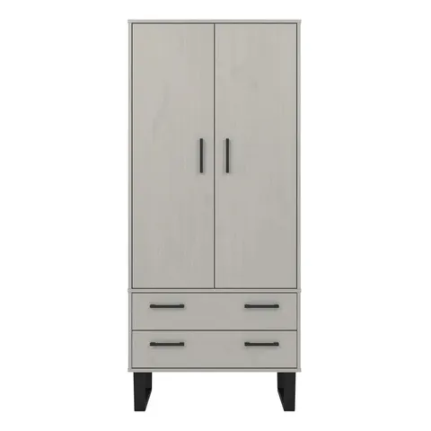 BOXED RITER 2 DOOR SOLID WOOD WARDROBE (3 BOXES)