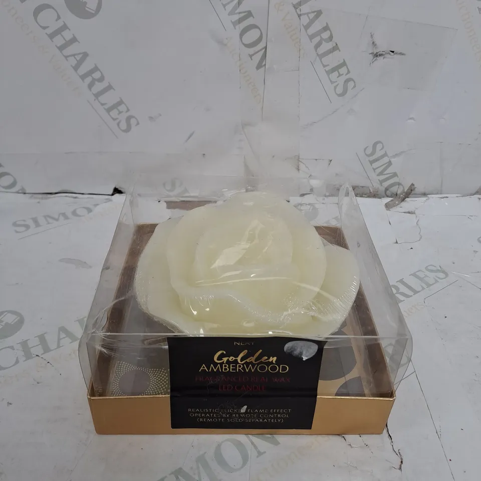 NEXT GOLDEN AMBERWOOD REAL WAX LED CANDLE 