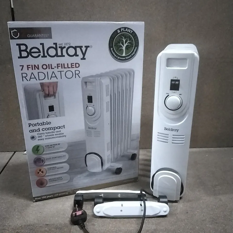 BOXED BELDRAY 7 FIN OIL-FILLED RADIATOR, MODEL EH3748