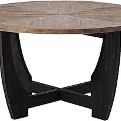 BOXED COZAYH RUSTIC FARMHOUSE COFFEE TABLE WITH CRISSCROSS BASE