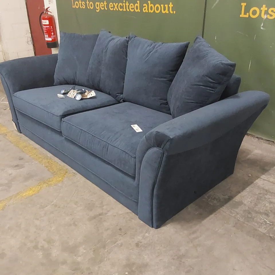 DURY 3 SEATER FABRIC SOFA - BLUE 