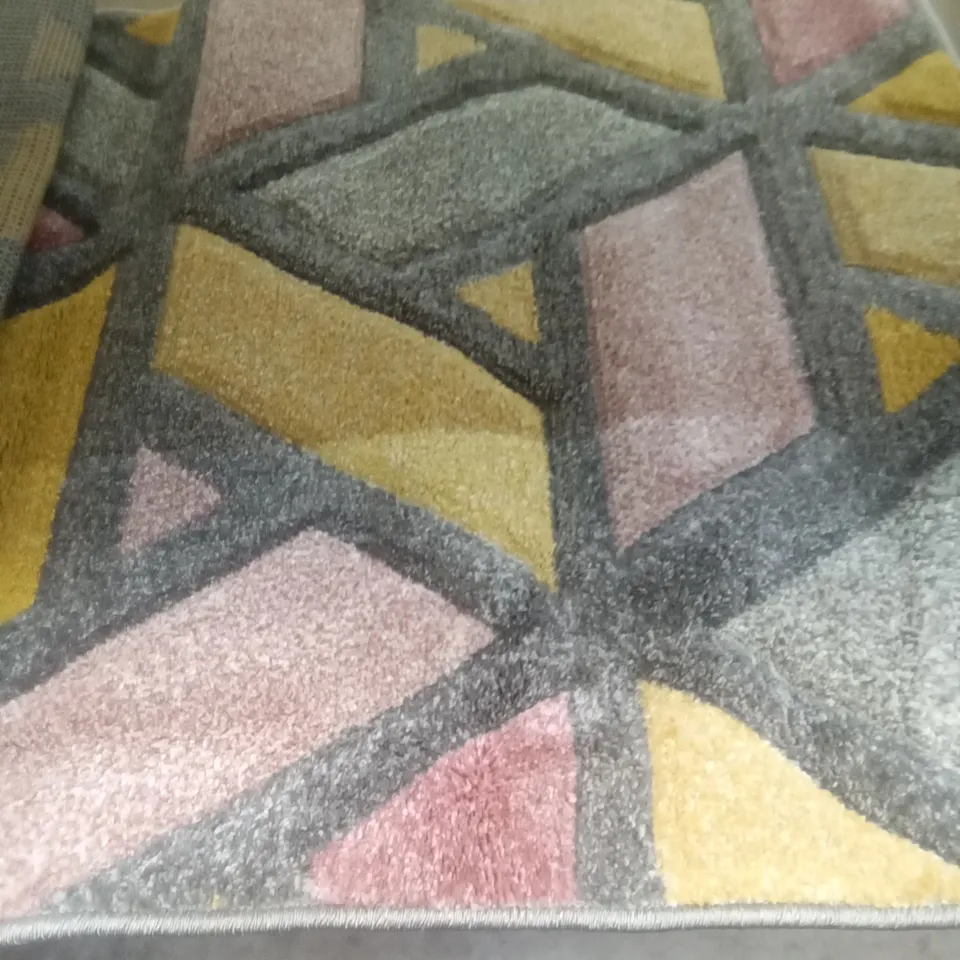 EMRICH TUFTED GREY/YELLOW/PINK RUG 80X150CM