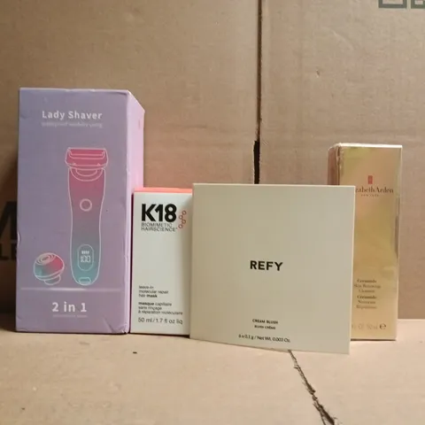 APPROXIMATELY 10 ASSORTED COSMETIC ITEMS TO INCLUDE LADY SHAVER, K18, ETC - COLLECTION ONLY