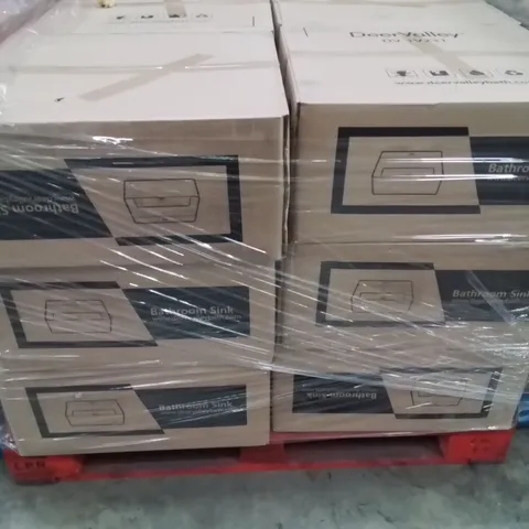 PALLET CONTAINING 12 DEERVALLEY BATHROOM SINK BASINS
