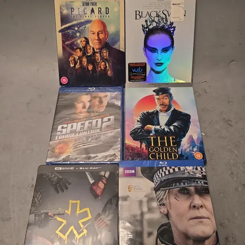 APPROXIMATELY 20 ASSORTED BLU-RAY MOVIES/SERIES TO INCLUDE SPEED 2, FROZEN, THE GOLDEN CHILD ETC 
