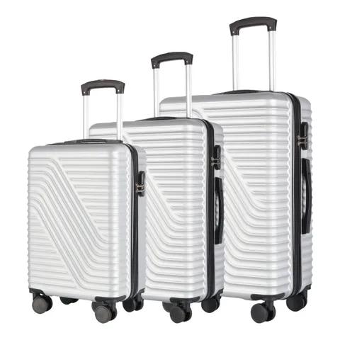 BOXED NEO SILVER HARD SHELL LUGGAGE SUITCASE (1 BOX)