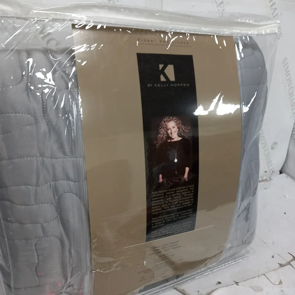 FINEST BED LINEN BY KELLY HOPPEN LATTE DOUBLE SIZE EMBROIDED SET 