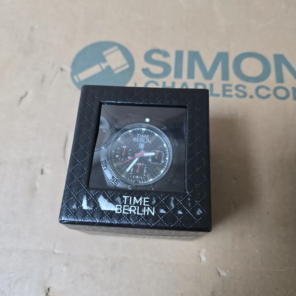 TIME BERLIN CHRONOGRAPH WRISTWATCH – BLACK WITH PRESENTATION BOX
