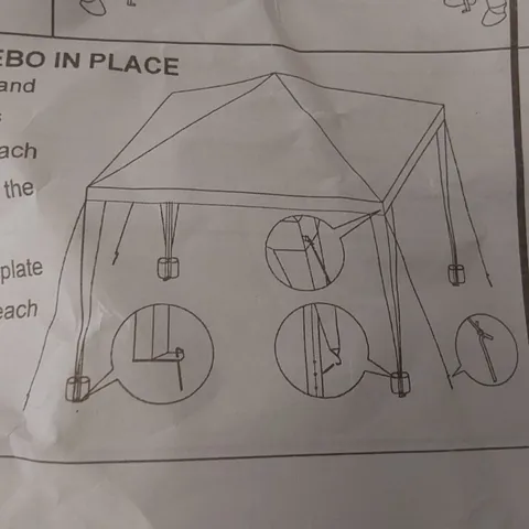 BOXED YUEBO GAZEBO 3X3 FOLDING WATERPROOF GAZEBO - COLOURS MAY VARY