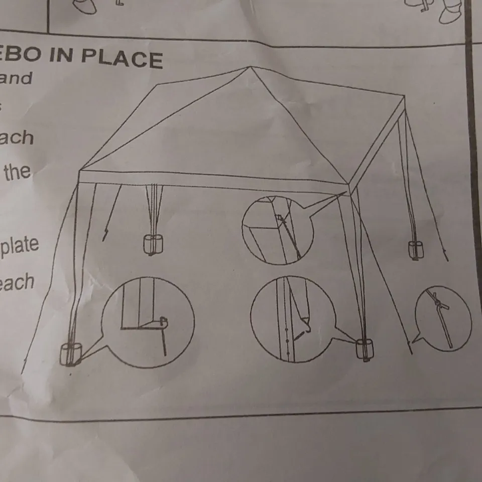 BOXED YUEBO GAZEBO 3X3 FOLDING WATERPROOF GAZEBO - COLOURS MAY VARY