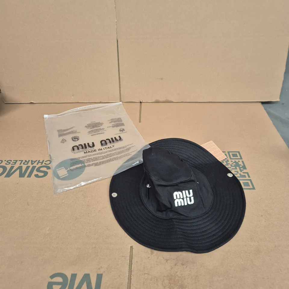 MIU MIU BLACK WIDE-BRIM HAT