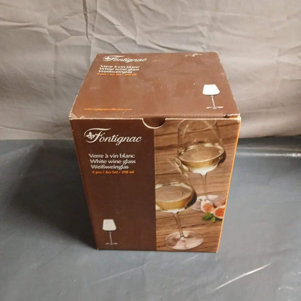 WHITE WINE GLASS SET, 4 IN BOX