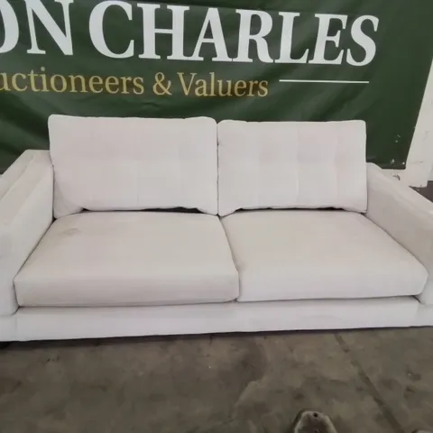 QUALITY BRITISH DESIGNER LOUNGE Co. THREE SEATER SOFA NATURAL PLUSH FABRIC
