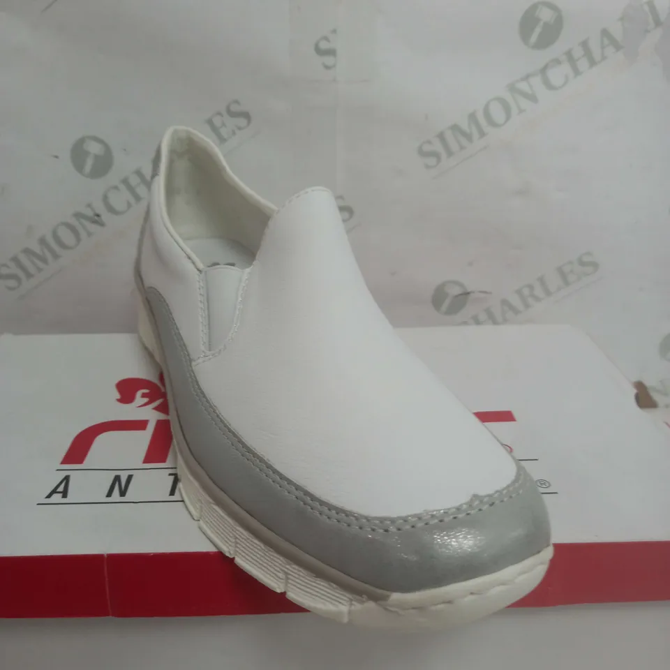 BOXED RIEKER SLIP ON WHITE LOW SHOES SIZE 8