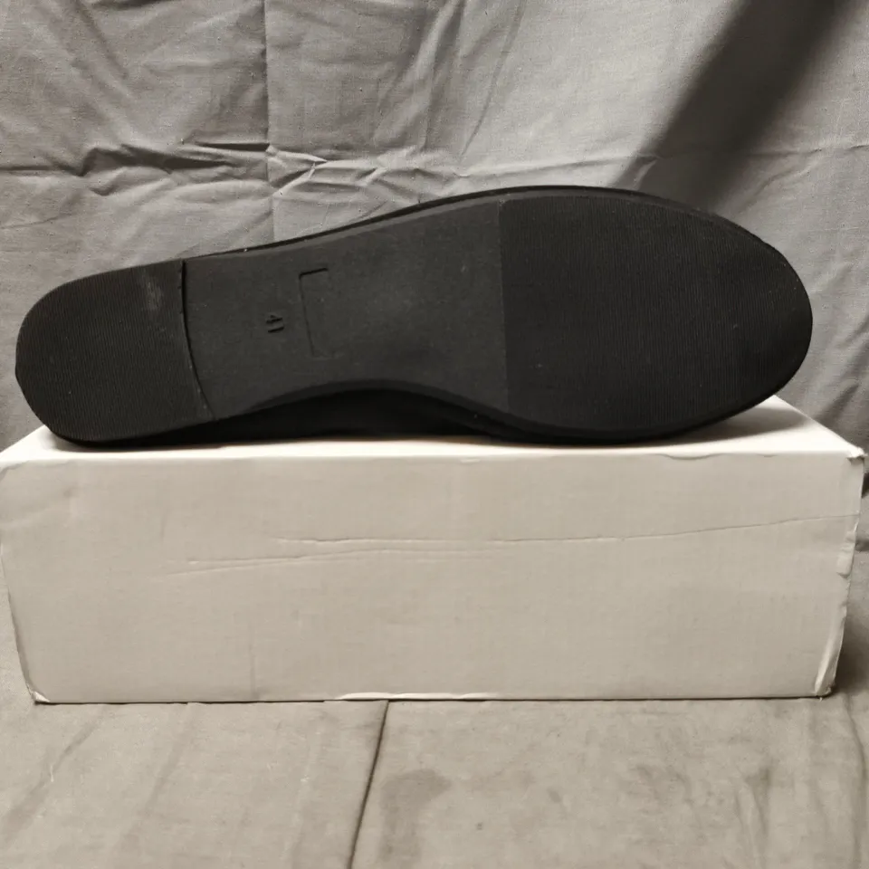 BOXED PAIR OF FEVER SOLE FLAT SLIP-ON SHOES IN BLACK SIZE EU 41