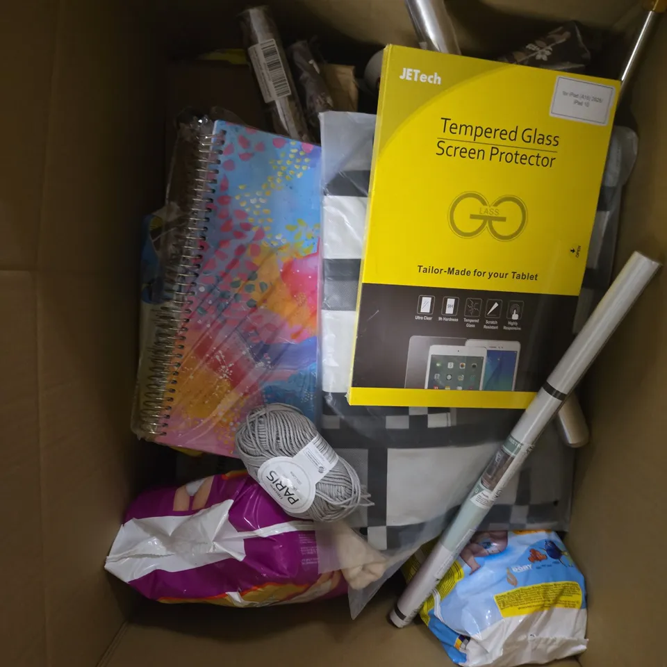 APPROXIMATELY 20 ASSORTED HOUSEHOLD PRODUCTS TO INCLUDE ALL PURPOSE ADHESIVE, SCREEN PROTECTOR, NOTEBOOK ETC 