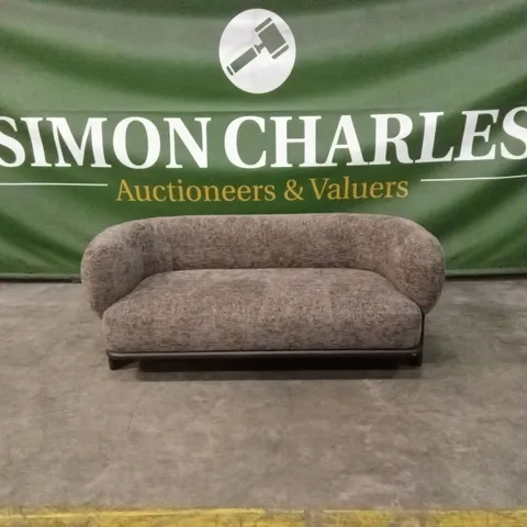 DANETTI FLORENCE MOCHA FABRIC WITH DARK WOOD 2 SEATER SOFA
