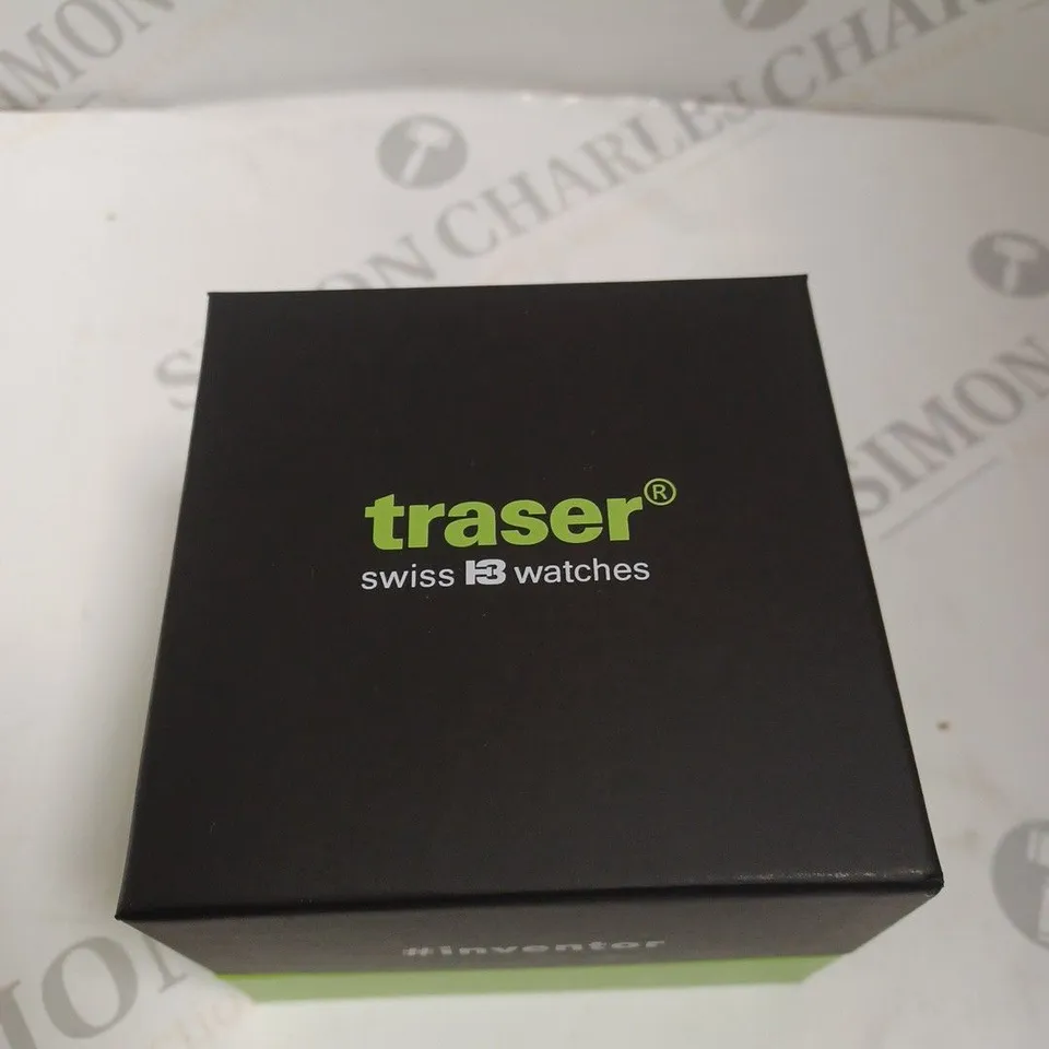 BOXED TRASER GENUINE LEATHER STRAP WATCH BROWN