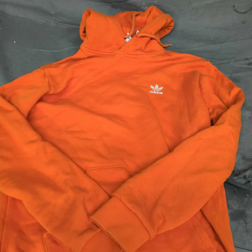 ADIDAS ORANGE HOODIE WITH TREFOIL LOGO – UK SIZE S