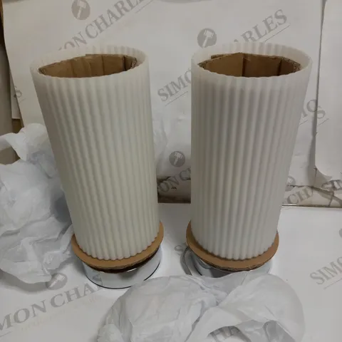 JOHN LEWIS RIDGE OPAL GLASS TOUCH LAMPS, WHITE, SET OF 2