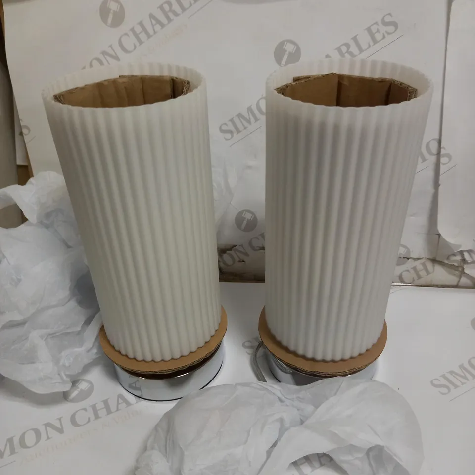 JOHN LEWIS RIDGE OPAL GLASS TOUCH LAMPS, WHITE, SET OF 2