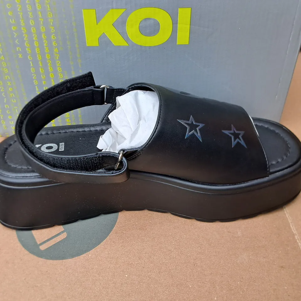 BRAND NEW BOXED KOI DEPARTED ALIENS SLINGBACK SANDALS IN BLACK - UK 4