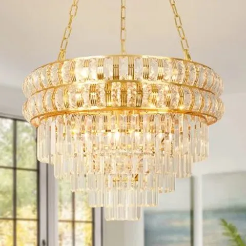 BOXED JAZMARI 15-LIGHT CRYSTAL CHANDELIER (1 BOX)