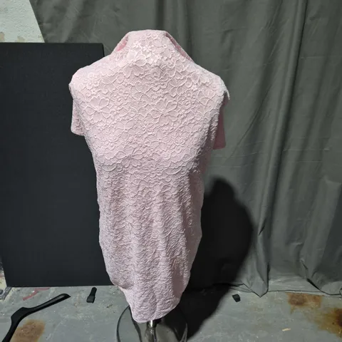  THE CINCHED LACE CORSET MAXI SET - BABY PINK - UK 16