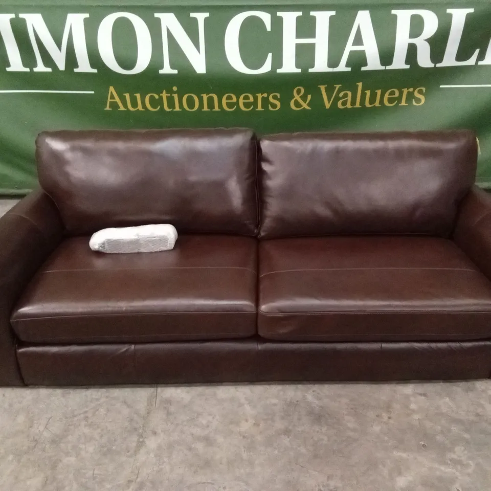 BAILEY 4 SEATER LEATHER SOFA - CHOCOLATE RRP £949