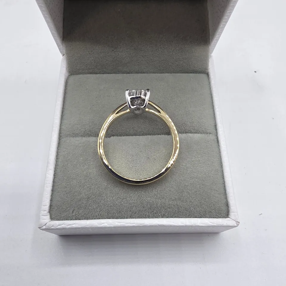 18CT GOLD SOLITARE RING SET WITH A LAB GROWN PEAR SHAPED DIAMOND WEIGHING +-1.01CT