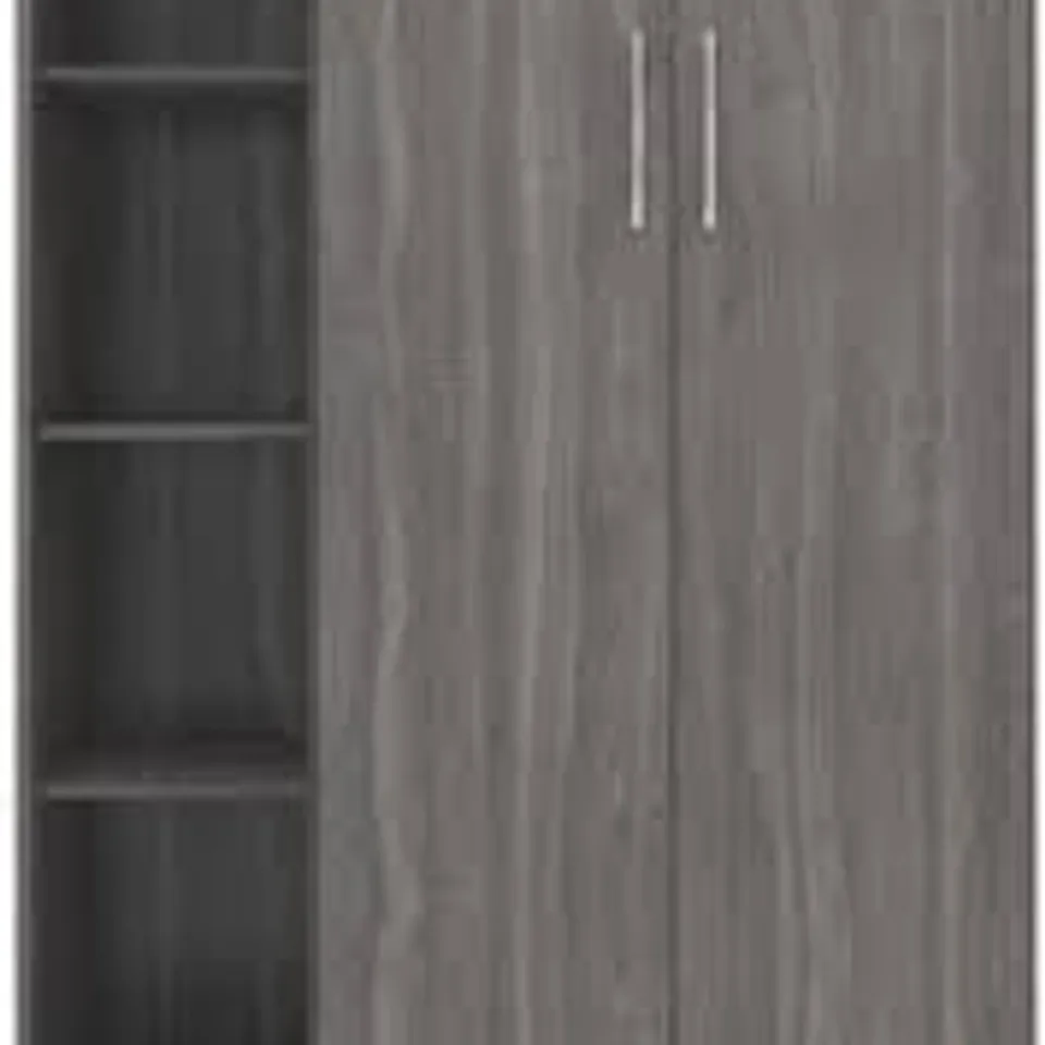 BOXED HASSAN PETITE OPEN SHELF WARDROBE BLACK 4 BOXES