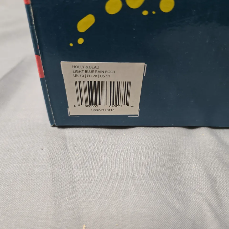 HOLLY & BEAU LIGHT BLUE RAIN BOOTS –CHILDS  UK 10 (EU 28, US 11)
