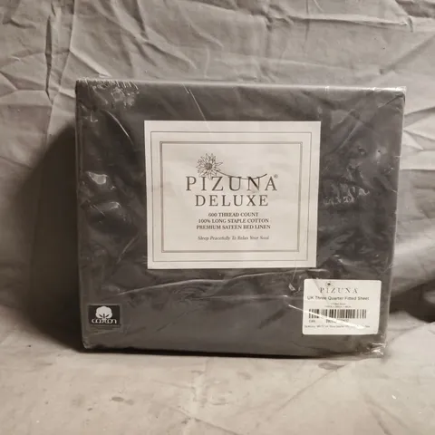PIZUNA DELUXE UK THREE QUARTER FITTED SHEET IN DARK GREY