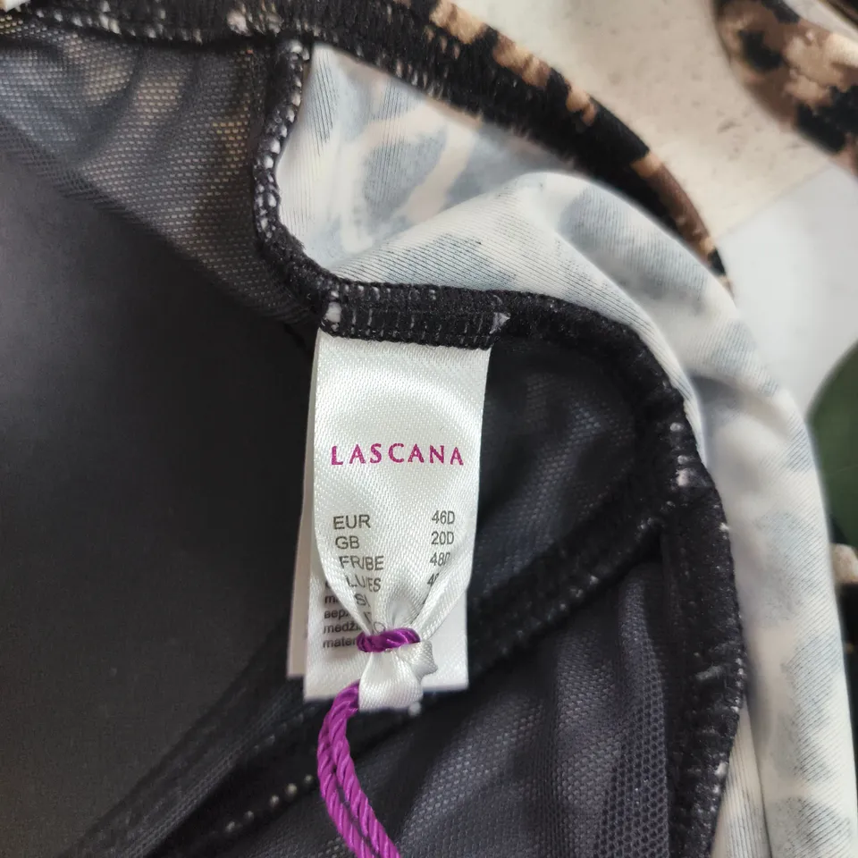LASCANA LEOPARD PRINT RUCHED SWIMSUIT – UK 20 D (EU 46D)