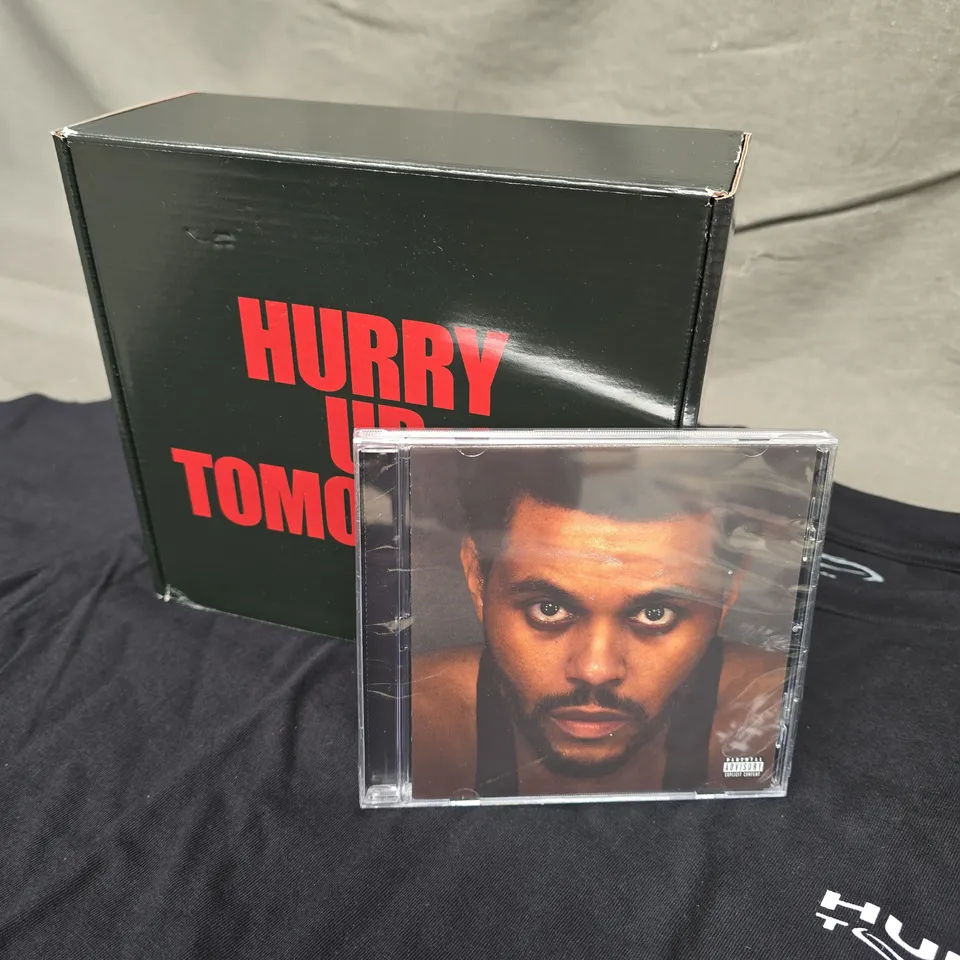 BOXED THE WEEKND HURRY UP TOMORROW CD WITH XXL BLACK T-SHIRT