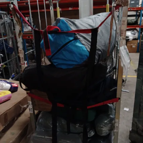 CAGE OF ASSORTED HOUSEHOLD GOODS AND PRODUCTS TO INCLUDE;WOODFIRE LIGHTERS,DOG BED, CAMPING CHAIR,ETC
