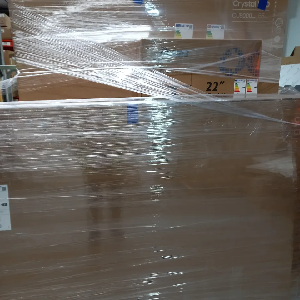 PALLET OF 6 ASSORTED TELEVISION & MONITORS TO INCLUDE - SONY BRAVIA | KD-65X75WL | LED | 4K - SAMSUNG 75 INCH CU7100 UHD HDR SMART TV - SAMSUNG 55 INCH Q60C QLED 4K HDR SMART TV ECT - COLLECTION ONLY