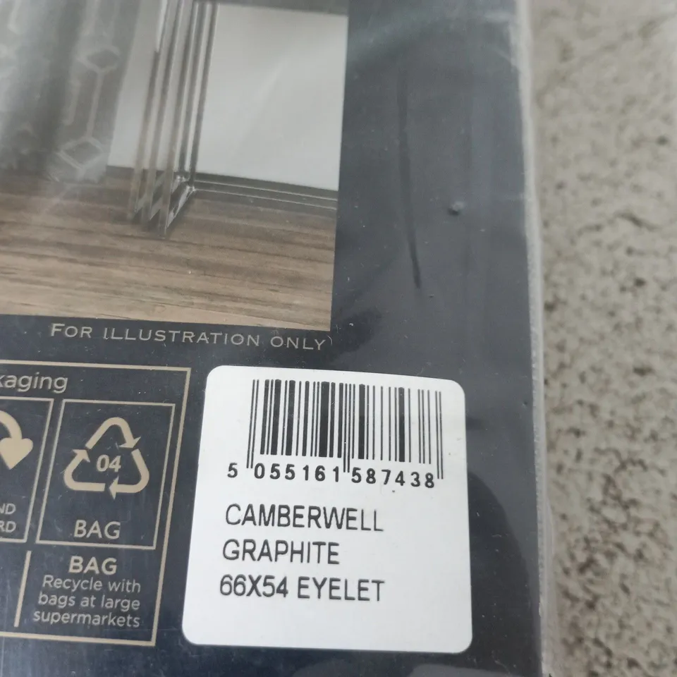 CAMBERWELL GRAPHITE EYELET CURTAINS – 66X54