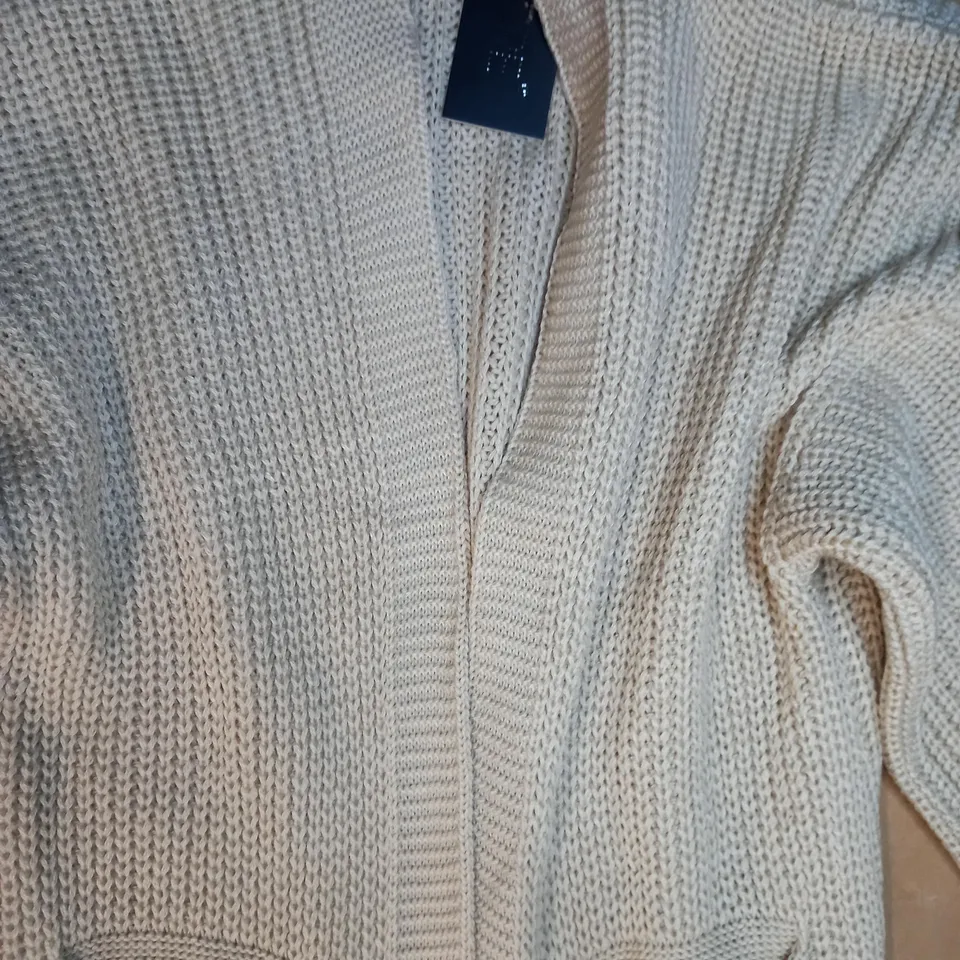 ZUPPE BALLOON SLEEVE CARDIGAN IN BEIGE SIZE 9