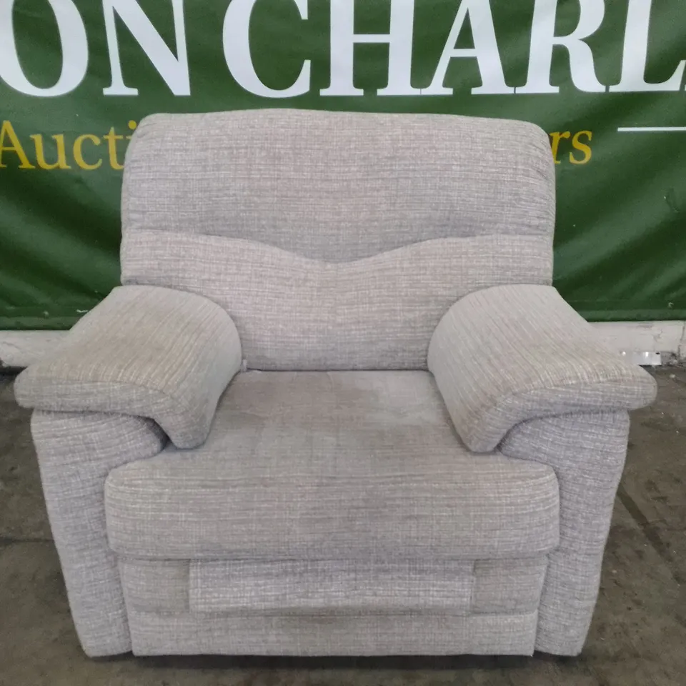 QUALITY DESIGNER G-PLAN STRATFORD MANUAL RECLINER CHAIR - LOOM SHALE FABRIC 